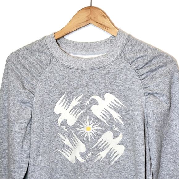 Anthropologie x Jason Yun Dove Crew Neck Long Sleeve Gray Sweatshirt Size XS - Picture 3 of 13
